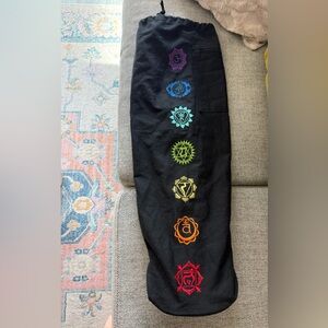 Gaiam Black Yoga Mat Bag with Chakra Symbols